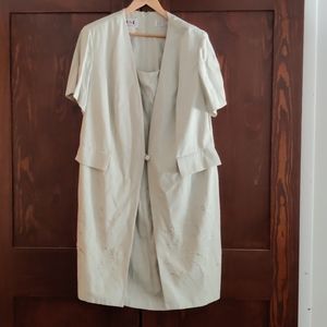 Sage green dress with paisley floral design